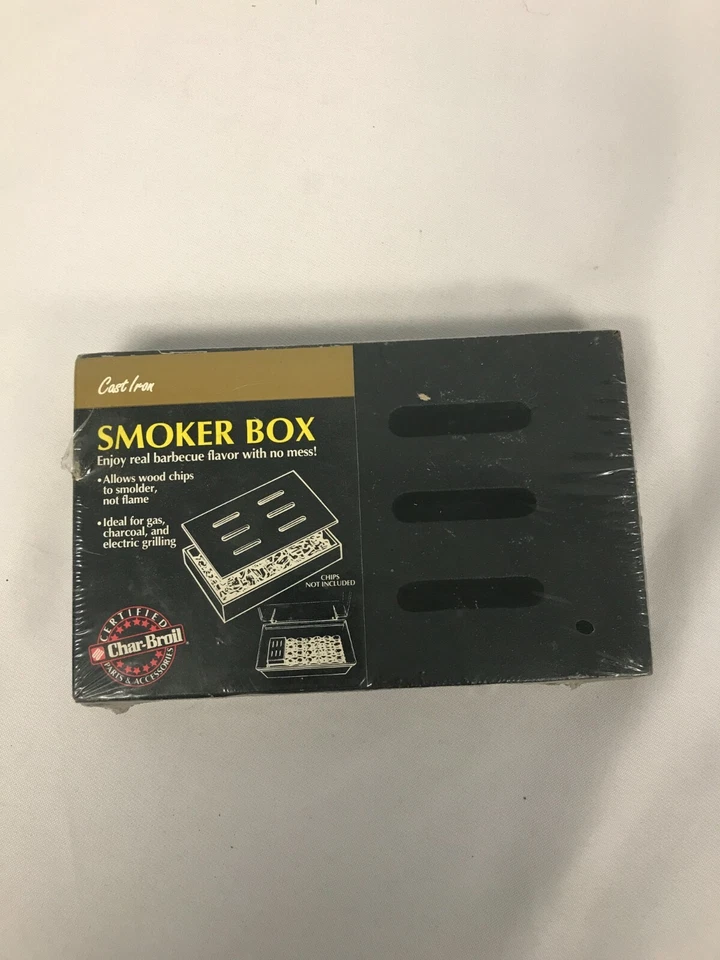 NEW VINTAGE CHAR BROIL CAST IRON SMOKER BOX ~ SEALED! - Image 1 of 1