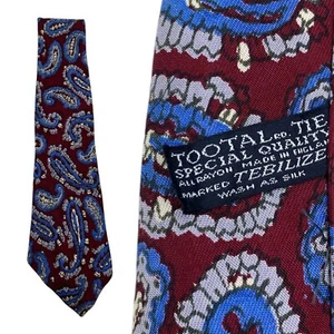 Tootal Vintage 1950s Rot Paisley Krawatte 50s Mod Krawatte Kunstseide - Bild 1 von 6