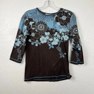 Camiseta Y2K Christopher & Banks Vintage Floral Gráfico Brillante Bebé Manga Larga S - Imagen 1 de 6