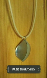 Collar de cuero colgante de acero inoxidable GRABADO GRATUITO (PERSONALIZADO) - Imagen 1 de 6