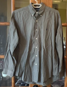 Ralph Lauren Classic Fit Long Sleeve Men's Shirt Button-Up Green Blue Cotton - Picture 1 of 14