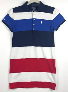 Polo Ralph Lauren Striped Shirt Dress Olympics 2020 Size Small Navy Red White - Picture 1 of 17