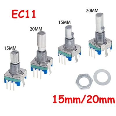 15/20mm Rotary Shaft Encoder EC11 With Push Switch 5 Pin Digital Potentiometer - Image 1 of 4