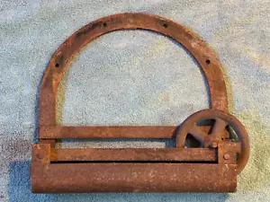 vtg Barn Door Sliding Rail Kit Hanging Track Hinges Rusty Reclaimed - Picture 1 of 16