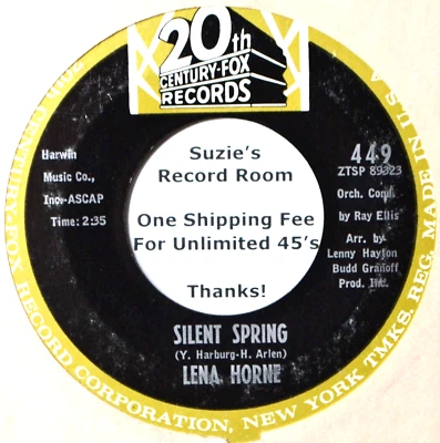 Lena Horne Silent Spring / Now! Female Vocal 45 7" Vinyl -Check for Coupons! - Image 1 of 3