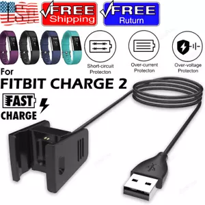 For Fitbit CHARGE 2 Charger Activity Wristband USB Fast Charging Cable Cord Wire - Picture 1 of 12