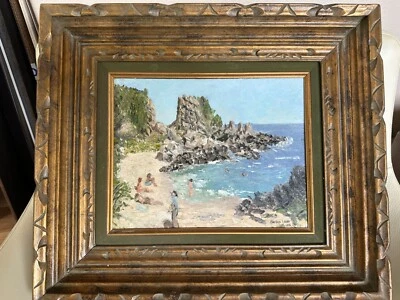 PINTURA AL ÓLEO ORIGINAL HARLAN LIZER SOBRE LIENZO ENMARCADA 19,5" X 22,5" X 2,25" Foto 1 de 4