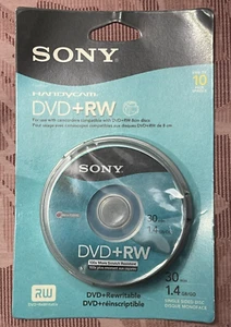 Sealed Sony Handycam Mini DVD+RW 8CM 1.4 GB 30 Min. ReWriteable Disc 10 Pack - Afbeelding 1 van 3