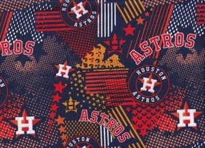 Tela de algodón del oeste de la Liga Americana MLB de 44" de ancho de los Astros de Houston - Imagen 1 de 3