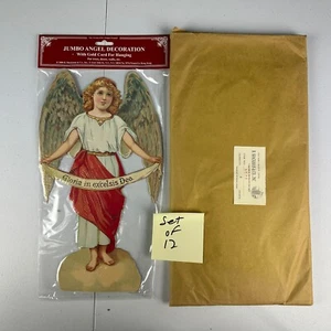1 DOZEN Angel Shackman Christmas Decoration Ornament LOT JUMBO 13" x 7" Die Cut - Picture 1 of 10