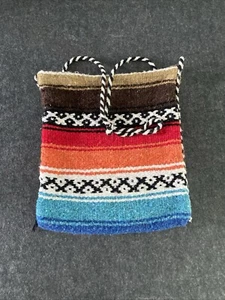 Gestreifte mexikanische Decke gewebt Bohemian Hippie Boho Rasta über Schultertasche - Bild 1 von 11