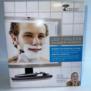 Large Fogless Shower Shaving Mirror W/ LED Light - Anti fog - Storage Shelf - Picture 1 of 5