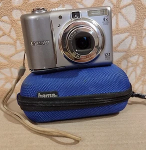 Camera Canon Power Shot A1100 IS 12.1MP Silver Digital Camera 4x Zoom & case - Picture 1 of 12