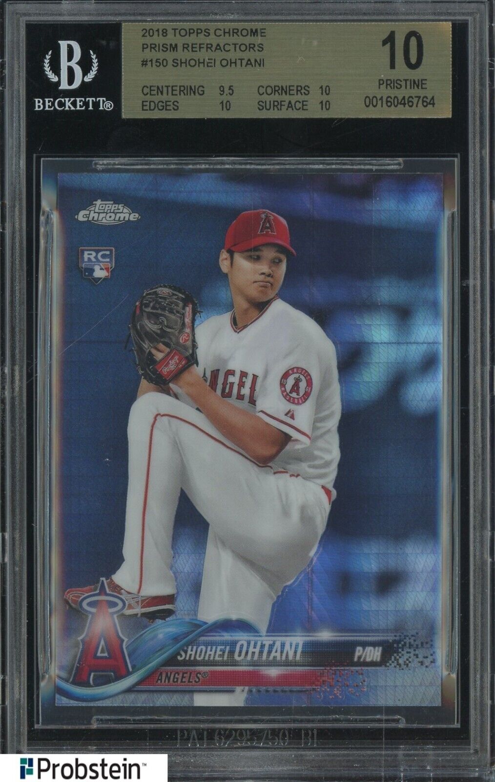 2018 Topps Chrome Prism Refractor Shohei Ohtani Angels RC Rookie BGS 10 PRISTINE