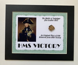 HMS Victory Reclaimed Oak - Historic Relic Nelson Trafalgar 1805 Mounted display - Picture 1 of 8