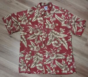 Reyn Spooner Aloha Shirt 3XL Button Down Hawaiian Red with Gold Flowers #1185 - Picture 1 of 6