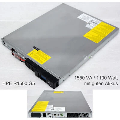 HPE R1500 G5 INTL USV 1550VA 1100W GUTE AKKUS 872504-003 Q1L90A USB RS-232 M878 - Bild 1 von 4