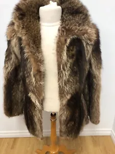 GENUINE RACCOON FUR Fitted COAT FOR MEN LENGTH 28’’ No Lining Sz.XXS n.196 - Picture 1 of 5