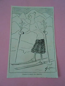 Floche se refait une Virginité Ski Caricature image Print Humour 1910 - Picture 1 of 1