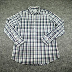 Mizzen And Main Shirt Mens Large Blue Plain Green Leeward Performance Trim Fit - Picture 1 of 11