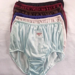 6 Grandma's Panties Underwear Big Size Soft Silky Nylon Woman Man Waist 44"-48" - Picture 1 of 15