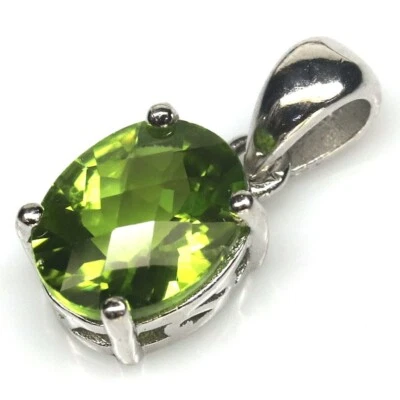 SHOLA Echt Natürlicher Grün Peridot Anhänger Sterlingsilber N424 - Bild 1 von 2