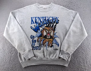 VINTAGE Kentucky Wildcats Sweatshirt Herren Large grau auf der Pirsch FOTL 90s USA - Bild 1 von 15