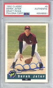 1992 Classic 6 Derek Jeter Draft Picks Auto PSA Authentic 