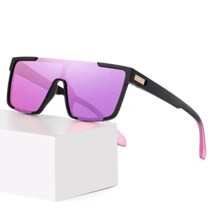 Polarisierte Angeln Autofahren Sonnenbrille Herren Damen Flat Top Shield Sonnenbrille Brille - Bild 1 von 14