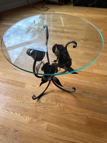 antique coffee/side table - beveled glass and bronze Cover