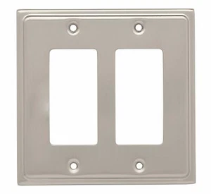 Double Decorator Wall Plate GFCI 2 Gang Country Fair Nickel  - Picture 1 of 2