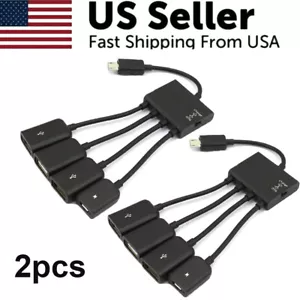Cable divisor concentrador OTG de carga micro USB 2 piezas para teléfono Android tableta 4 en 1 - Imagen 1 de 6