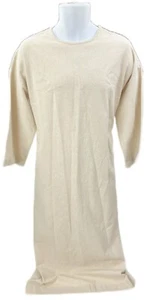 Unbleached Cotton Maxi Tunic Dress Renaissance Peasant Halloween Costume - Picture 1 of 5