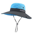 Women Sun Hats Summer Wide Brim UV Ponytail Outdoor Hunting Fishing Hiking Ha ~