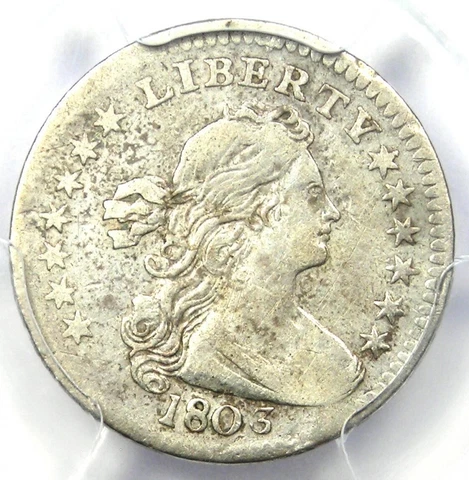 1803 Draped Bust Half Dime H10C Coin - Certified PCGS VF Details - Rare Date Cover