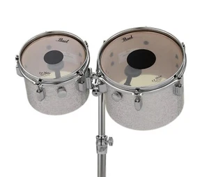 Pearl President Series 8x6" + 10x7" Concert Toms +Stand Silver Sparkle | Dealer - Picture 1 of 2