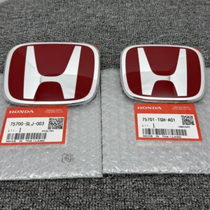 Front Grille Trunk Red JDM H Emblem For Honda 2018-2022 Accord Sport 2.0T Badge - Picture 1 of 5