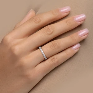 Emerald Cut Diamond Wedding Band 950 Platinum Certified 2 Carat Lab Grown - Picture 1 of 8