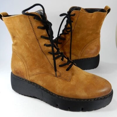 BOTAS PAUL GREEN Gianna Plataforma Con Cordones Moto Talla 9 Coñac NUEVAS $499 Foto 1 de 4