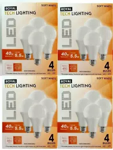40Watt 16 LED Light Bulbs Soft White 450 Lumens E26 screw base A19 Shape Frosted - Picture 1 of 5