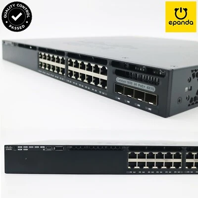 Cisco WS-C3650-24PS-S IP Base Catalyst 3650 Layer 3 Managed Switch 640W 24xPoE+ - Image 1 of 4