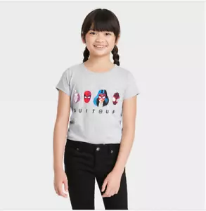 Girls' Marvel Spider-Man Suit up Short Sleeve T-Shirt Heather Gray XL+ - Picture 1 of 3