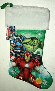 Marvel Avengers Green Christmas Holiday Stocking New Tags Hulk Iron Man America - Picture 1 of 3