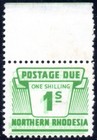 Northern Rhodesia Postage Due 1963 1s light emerald, DOUBLE PRINT, SG.D10, UM