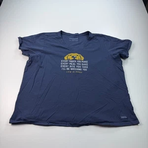 Life is Good Crusher Shirt Damen 3XL XXXL blau V-Ausschnitt Hund lustig Freizeit - Bild 1 von 7