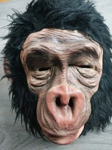 Chimpanzee Monkey Mask Halloween Costume Head Apes - Picture 1 of 5