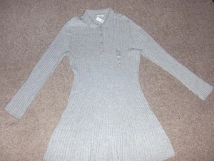 Neu mit Etikett Gap grau CashSoft gerippter Polo-Pullover Minikleid Größe XL UVP $ 80 - Bild 1 von 3