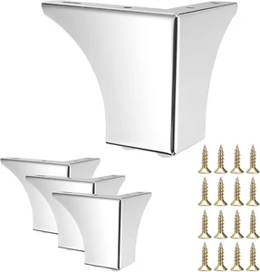 BSTKEY 4Pcs 10CM/4 Inch Modern Metal Furniture Sofa Cabinet Legs with Mountin... - Picture 1 of 2
