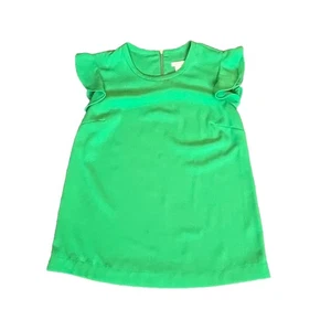 J. Crew Top Damen Gr. 2 grün kurze Rüschenärmel Bluse Reißverschluss gebraucht - Bild 1 von 10