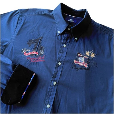 Camisa Polo Torneo Inglaterra La Martina Bordada Azul Marino Para Hombre’s Foto 1 de 4